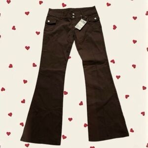 Brown Low rise Brandy Melville John Galt Flared Pants
